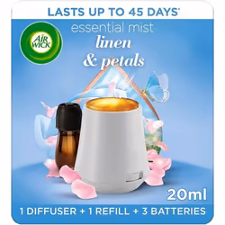 Air Wick Linen & Petals Essential Mist Kit Lasts for up to 45 days