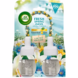 Air Wick Plug in Diffuser Twin Refill, Fresh Spring Oasis, Pack 2 x 19ml, Long Lasting Fragrance, Lasts up to 200 days, Plug ...