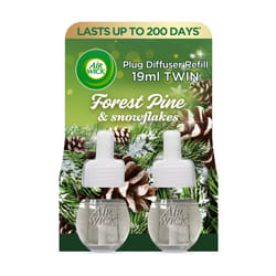 2 X Air Wick Electrical Plugin Oil Refills - Forest Pine & Snowflakes