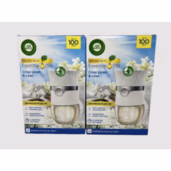 2 x AIR WICK 19ML PLUG IN KIT LINEN & LILAC ADVANCED PLUG IN