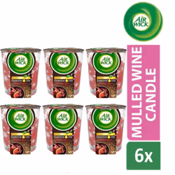 6 x Airwick Candle Air Freshener Candle With Essential Oils Mulled Wine 105g