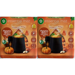 2xAir Wick Essential Oil Mist  Kit, Diffuser & Refill - Pumpkin Spice & Everything Nice