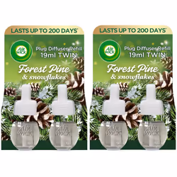 4 X Air Wick Electrical Plugin Oil Refills - Forest Pine & Snowflakes