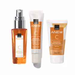 Anew Glow-Giving Vitamin C Trio, Radiance Boost & Dark Circle Correction, All in One Skincare Routine, Co-created by Dermatol ...