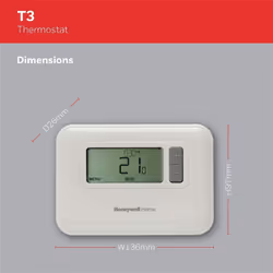 Honeywell Home T3C110AEU T3 Wired 7-Day Programmable Thermostat, White