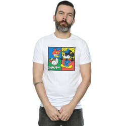 Disney Mens Mickey Mouse Donald Clothes Swap T-Shirt - XL, White
