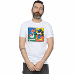 Disney Mens Mickey Mouse Donald Clothes Swap T-Shirt - XXL, White