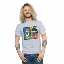 Disney Mens Mickey Mouse Donald Clothes Swap T-Shirt - S, Sports Grey