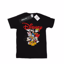 Disney Womens/Ladies Mickey Mouse Crew Cotton Boyfriend T-Shirt - S, Black