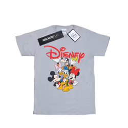 Disney Womens/Ladies Mickey Mouse Crew Cotton Boyfriend T-Shirt - S, Sports Grey