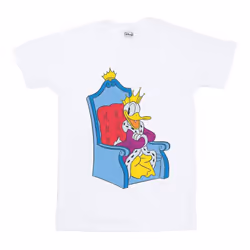 Disney Mens Donald Duck King Donald T-Shirt - XL, White