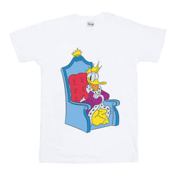 Disney Mens Donald Duck King Donald T-Shirt - XL, White