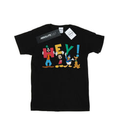 Disney Mens Mickey Mouse Friends Hey T-Shirt - 3XL, Black