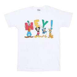 Disney Mens Mickey Mouse Friends Hey T-Shirt - XXL, White