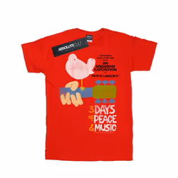 Woodstock Mens Festival Poster T-Shirt - XXL, Red