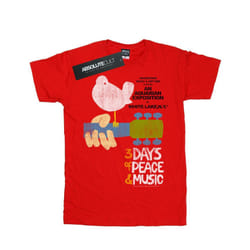 Woodstock Mens Festival Poster T-Shirt - XXL, Red