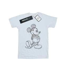 Disney Womens/Ladies Mickey Mouse Sketch Kick Cotton Boyfriend T-Shirt - XL, White
