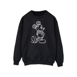 Disney Mens Mickey Mouse Sketch Kick Sweatshirt - S, Black