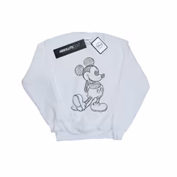 Disney Mens Mickey Mouse Sketch Kick Sweatshirt - XXL, White