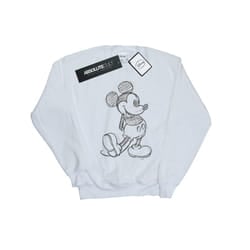 Disney Mens Mickey Mouse Sketch Kick Sweatshirt - XXL, White
