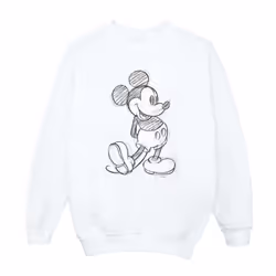Disney Boys Mickey Mouse Sketch Kick Sweatshirt - 7-8 Years, White