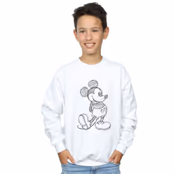 Disney Boys Mickey Mouse Sketch Kick Sweatshirt - 7-8 Years, White