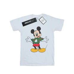 Disney Mens Mickey Mouse Christmas Jumper Stroke T-Shirt - S, White