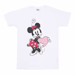 Disney Mens Minnie Mouse Love Heart T-Shirt - M, White