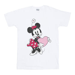 Disney Mens Minnie Mouse Love Heart T-Shirt - XL, White