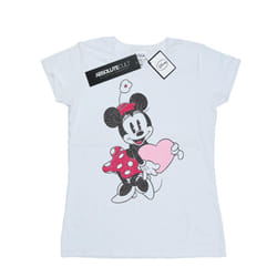 Disney Womens/Ladies Minnie Mouse Love Heart Cotton T-Shirt - XL, White