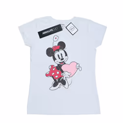 Disney Womens/Ladies Minnie Mouse Love Heart Cotton T-Shirt - XXL, White