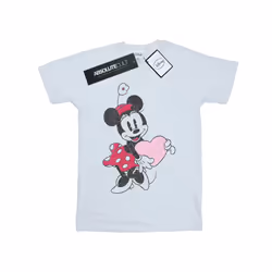 Disney Womens/Ladies Minnie Mouse Love Heart Cotton Boyfriend T-Shirt - XL, White