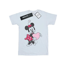 Disney Womens/Ladies Minnie Mouse Love Heart Cotton Boyfriend T-Shirt - XXL, White