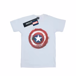 Marvel Mens Captain America Splatter Shield T-Shirt - XXL, White