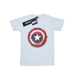 Marvel Mens Captain America Splatter Shield T-Shirt - XXL, White