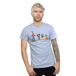 Disney Mens Mickey Mouse Friends T-Shirt - S, Sports Grey