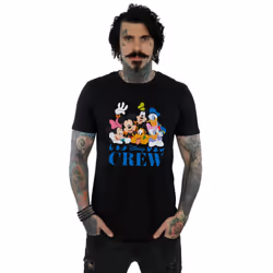 Disney Mens Mickey Mouse Disney Friends T-Shirt - S, Black