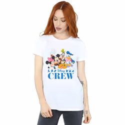 Disney Womens/Ladies Mickey Mouse Disney Friends Cotton Boyfriend T-Shirt - L, White