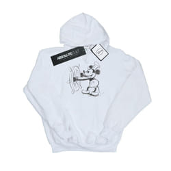 Disney Mens Mickey Mouse Steamboat Sketch Hoodie - L, White