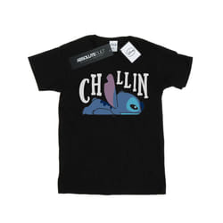 Disney Girls Lilo And Stitch Chillin Cotton T-Shirt - 12-13 Years, Black