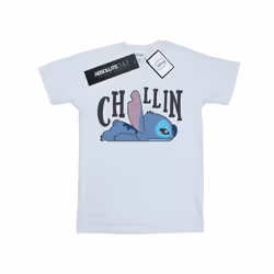 Disney Girls Lilo And Stitch Chillin Cotton T-Shirt - 5-6 Years, White