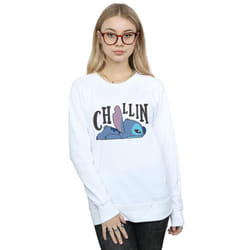 Disney Womens/Ladies Lilo And Stitch Chillin Sweatshirt - XL, White