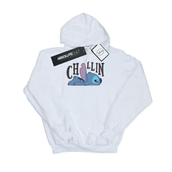 Disney Mens Lilo And Stitch Chillin Hoodie - L, White
