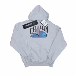 Disney Mens Lilo And Stitch Chillin Hoodie - S, Sports Grey