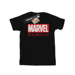 Marvel Mens Logo Wash Care T-Shirt - S, Black