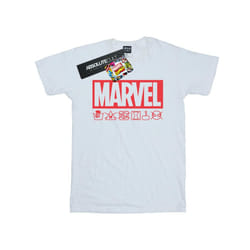 Marvel Mens Logo Wash Care T-Shirt - XL, White