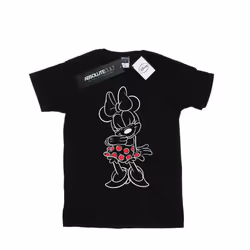 Disney Mens Minnie Mouse Outline Polka Dot T-Shirt - M, Black
