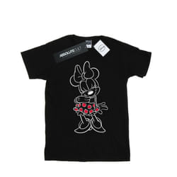Disney Mens Minnie Mouse Outline Polka Dot T-Shirt - M, Black