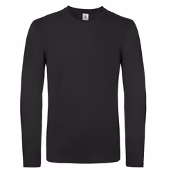 B&C Mens #E150 Long Sleeve T-Shirt - S, Black