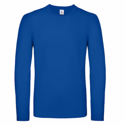 B&C Mens #E150 Long Sleeve T-Shirt - S, Royal Blue